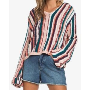 ROXY Striped Hoodie Beachy Sweater S